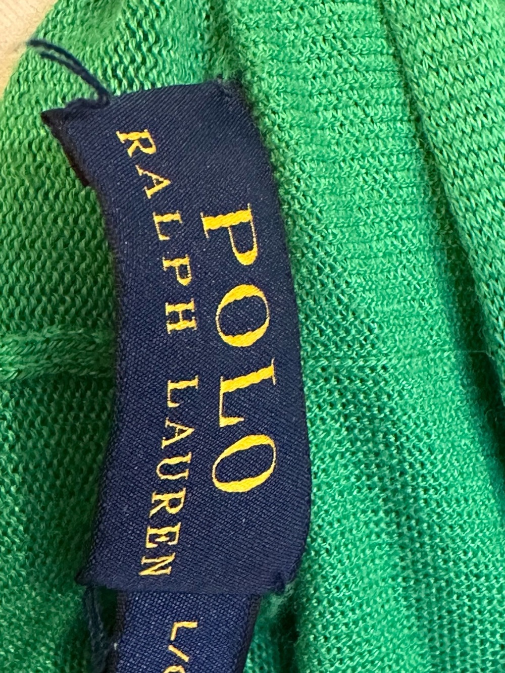 Ralph Lauren Kelly Green Draped Open Cardigan Silk Mix EUC L - Picture 2 of 4